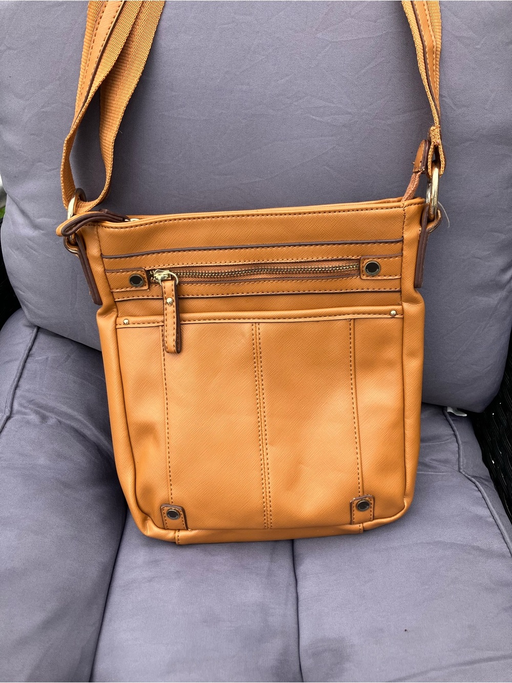 Tyler Rodan Tan faux Leather  Crossbody Messenger Bag
